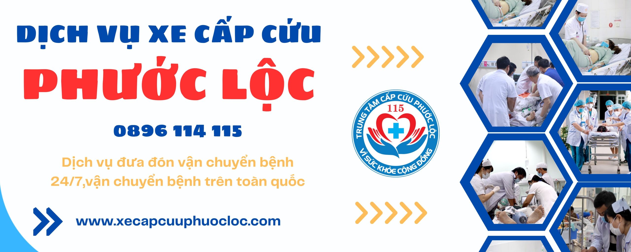 xe cứu thương Phước Lộc đưa đón và vận chuyển người tái khám đến Bệnh viện Tim