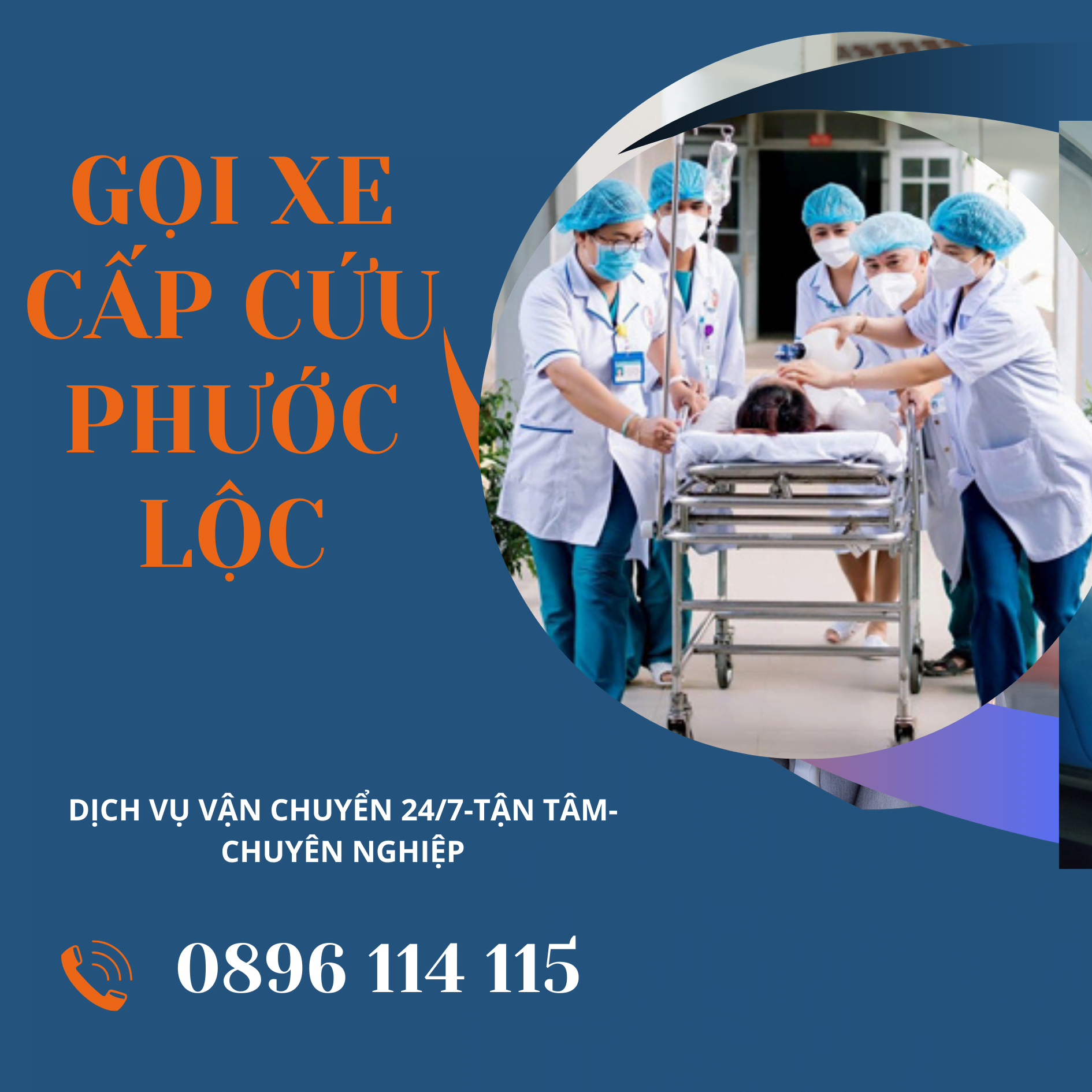 xe cứu thương Phước Lộc đưa đón và vận chuyển người tái khám đến Bệnh viện Tim