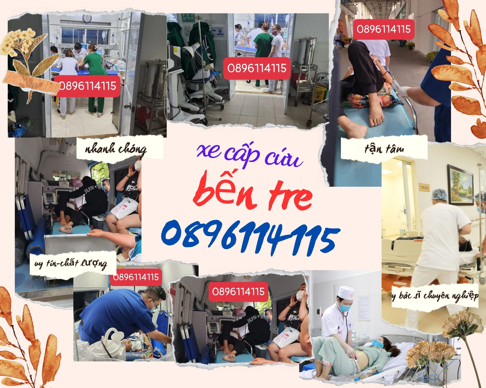 Thuê xe cứu thương Bến Tre 0896 114 115