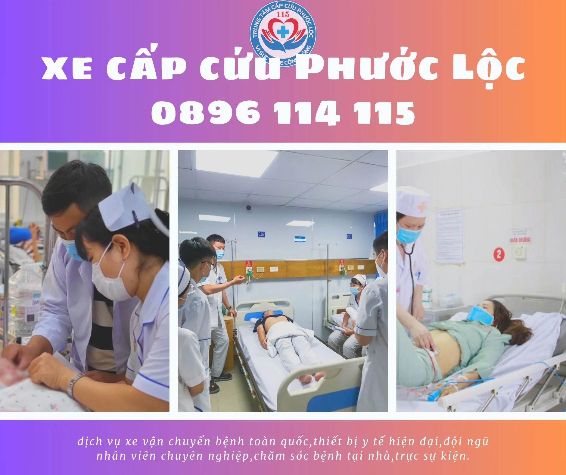xe cứu thương Phước Lộc vận chuyển đưa đón tái khám tại bệnh viện nhi đồng 0896 114 115