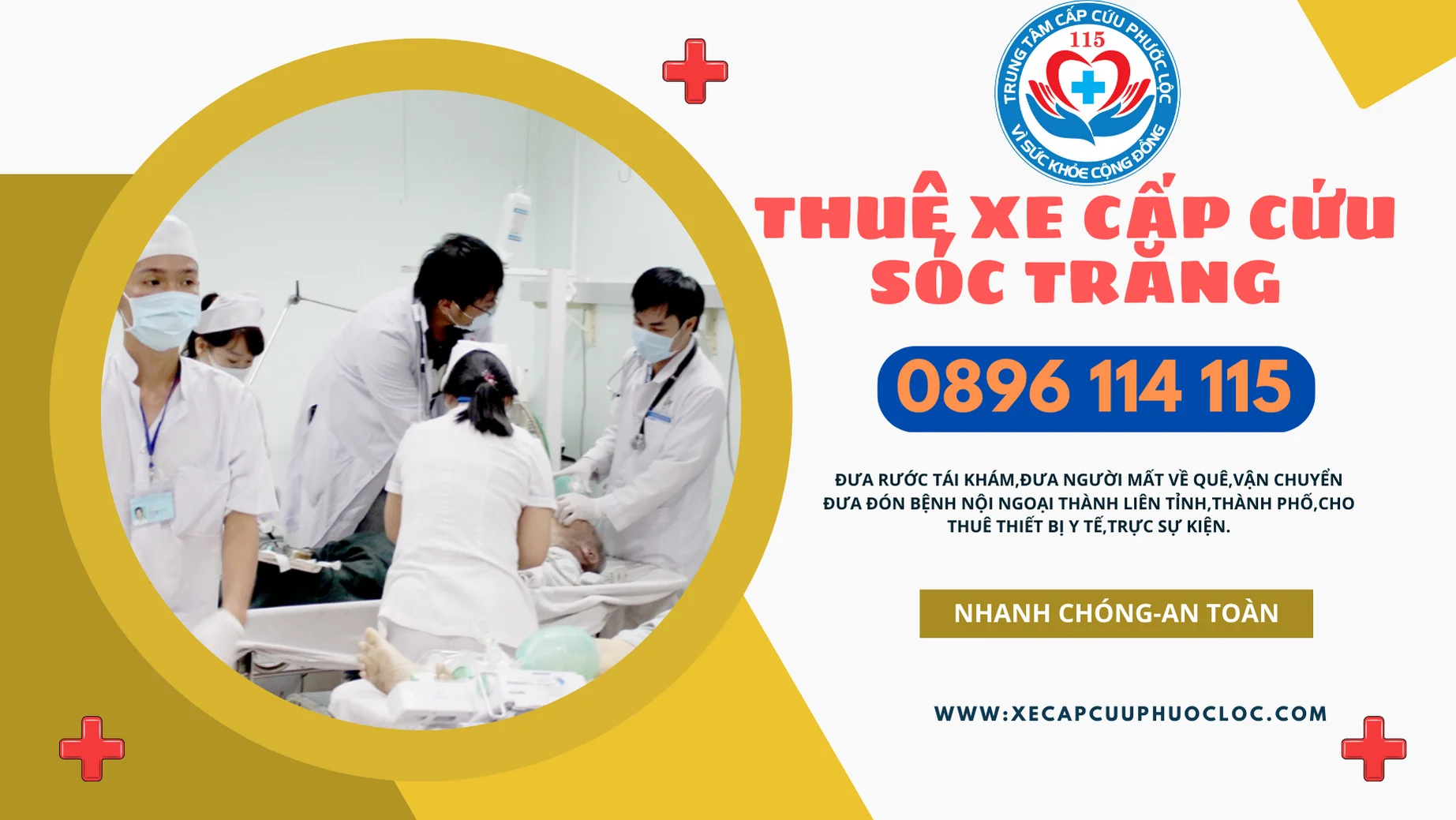 Thuê xe cấp cứu Sóc Trăng 0896 114 115