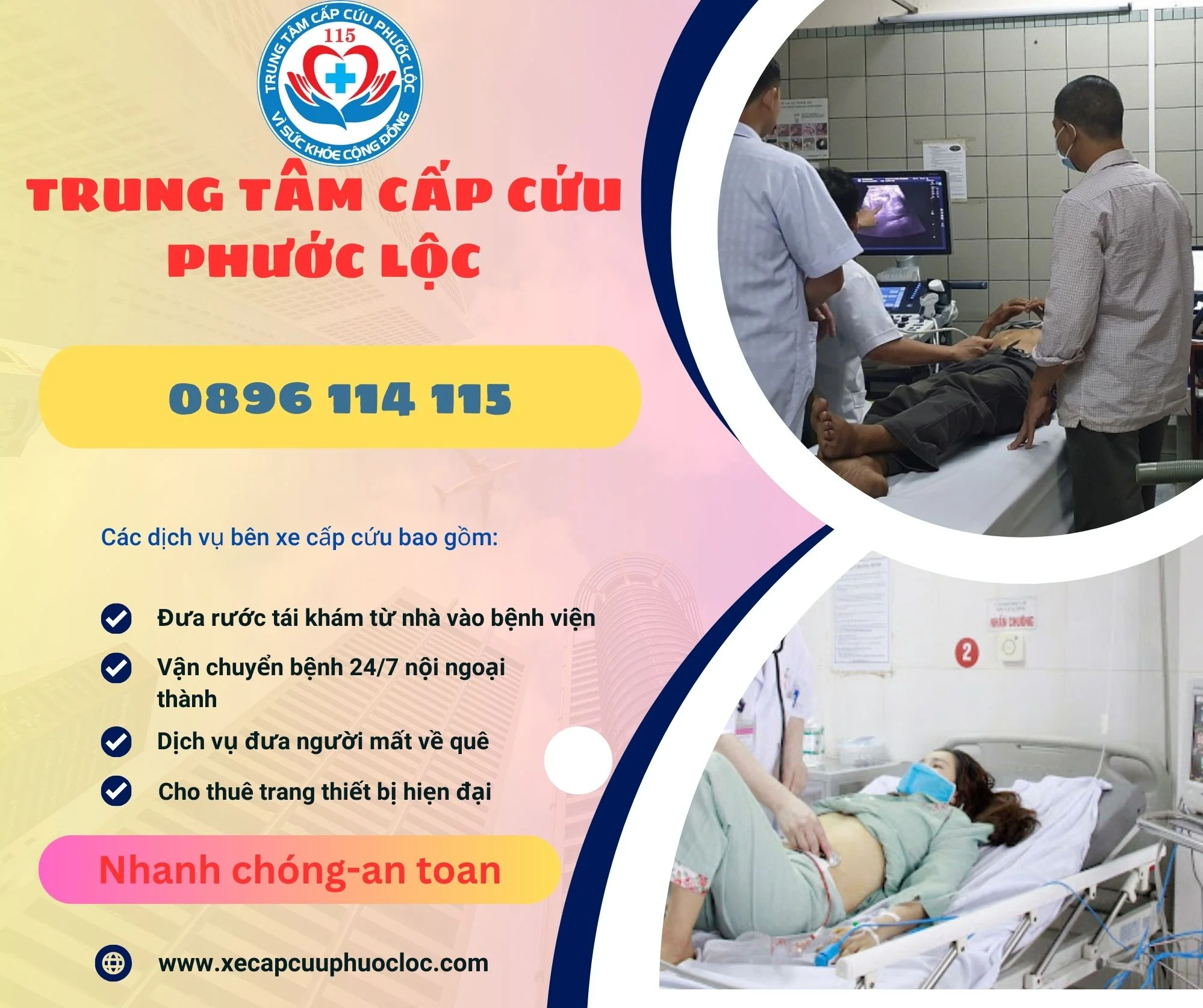 thuê trung tâm cấp cứu Phước Lộc 0896 114 115 uy tín an toàn