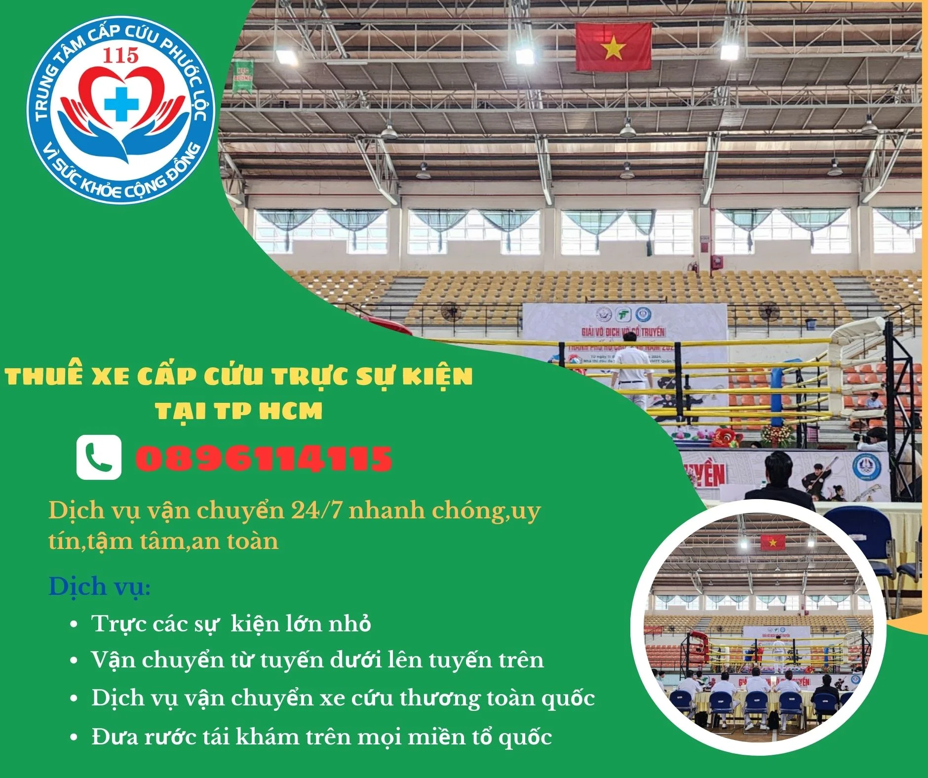 Gọi xe cấp cứu trực sự kiện tại TP HCM 0896 114 115