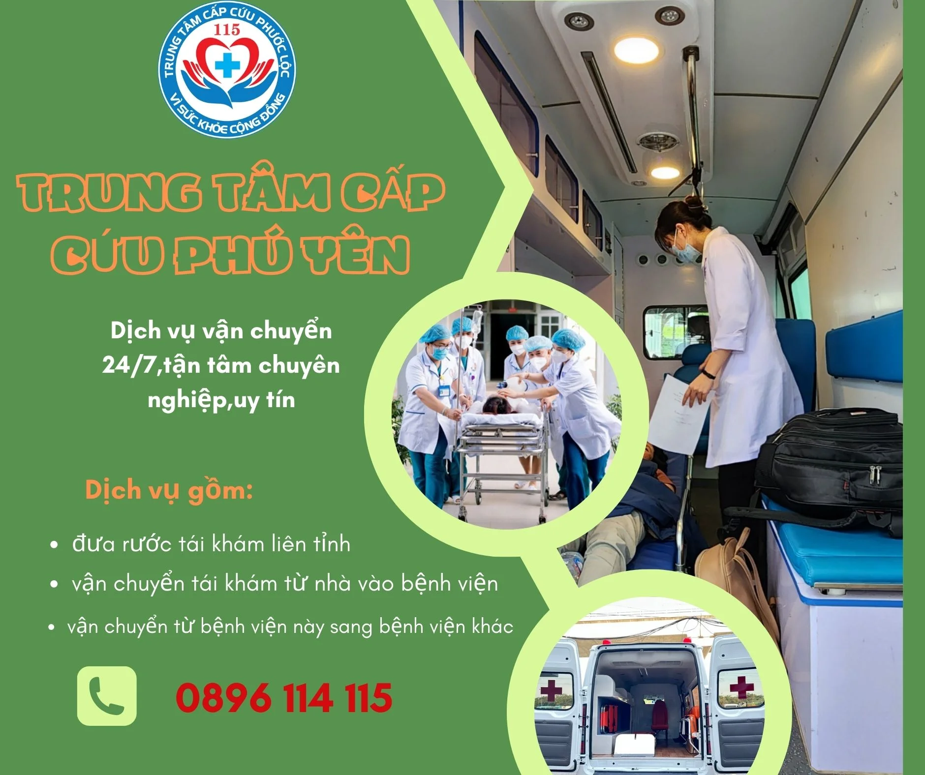 tổng đài xe cấp cứu Phú Yên 0896 114 115 nhanh chóng