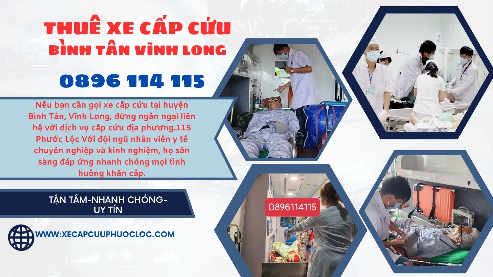 gọi xe cấp cứu tại huyện Bình Tân, Vĩnh Long HOTLINE 0896114115