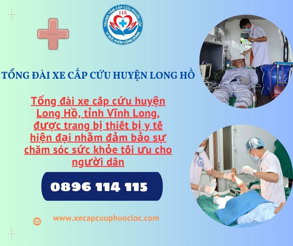 Tổng đài xe cấp cứu huyện Long Hồ, tỉnh Vĩnh Long